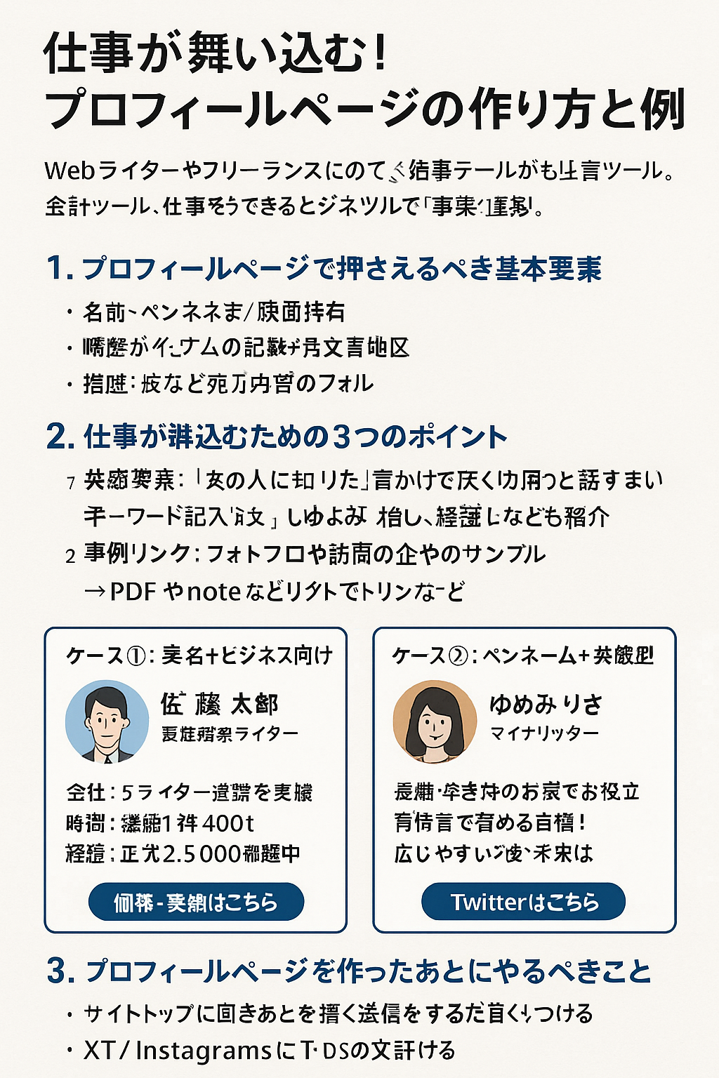 仕事が舞い込む！プロフィールページの作り方と事例
