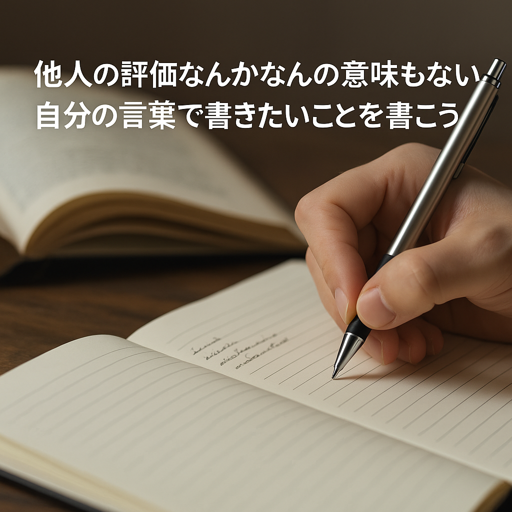 ノートにペンで文章を書いている人の手元の写真。自分の思いを自由に書く姿勢を象徴
